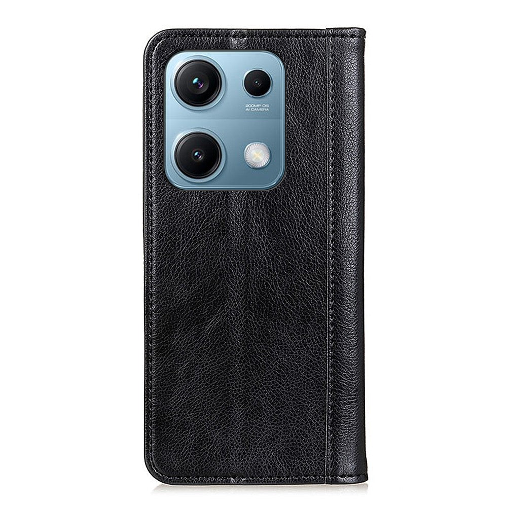 For Xiaomi Redmi Note 14S 4G Stand Case Split Leather Litchi Texture Wallet Phone Cover