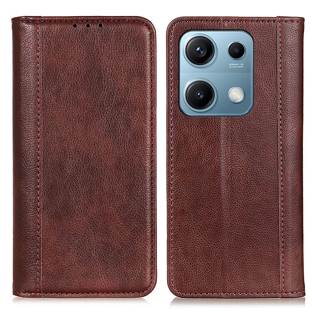 For Xiaomi Redmi Note 14S 4G Stand Case Split Leather Litchi Texture Wallet Phone Cover