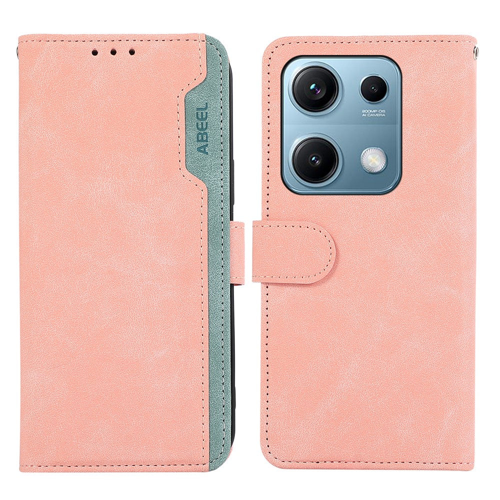 ABEEL For Xiaomi Redmi Note 14S 4G Case Color Splicing Leather Flip Phone Cover RFID Blocking