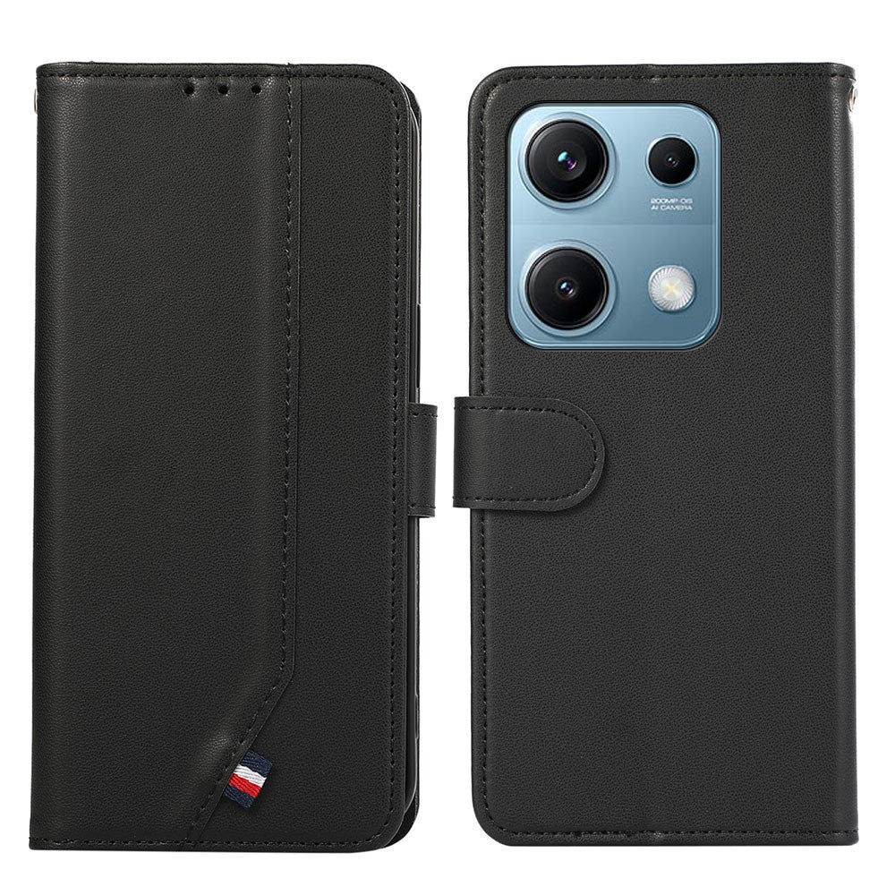 Xiaomi Redmi Note 14S 4G-skal RFID-blockerande läderfodral med fällbart lock