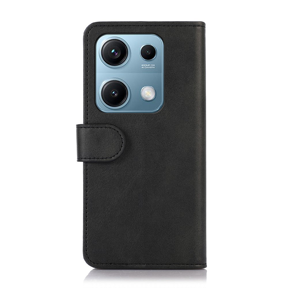 For Xiaomi Redmi Note 14S 4G Case Cowhide Texture Leather Wallet Phone Cover with Stand