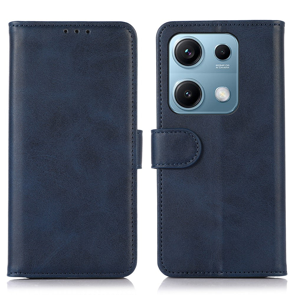 For Xiaomi Redmi Note 14S 4G Case Cowhide Texture Leather Wallet Phone Cover with Stand