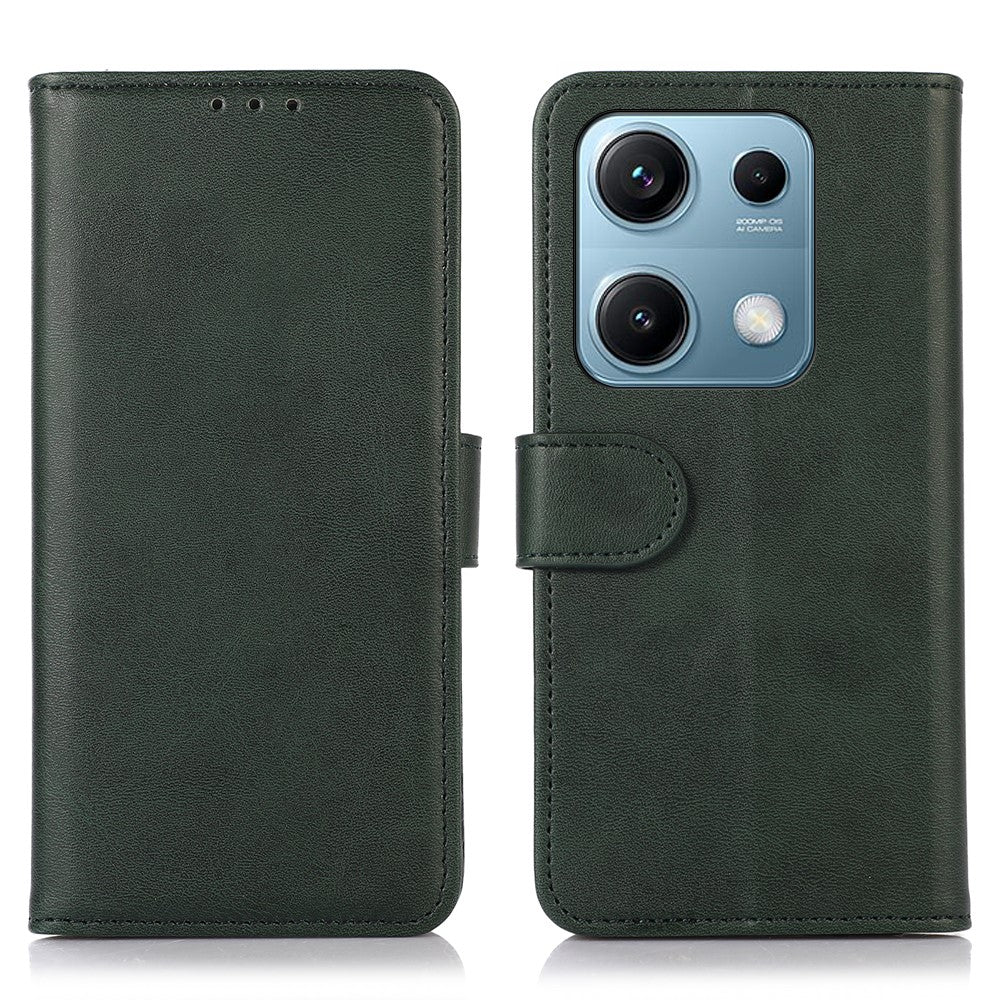 For Xiaomi Redmi Note 14S 4G Case Cowhide Texture Leather Wallet Phone Cover with Stand