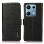 KHAZNEH for Xiaomi Redmi Note 14S 4G Phone Case Genuine Cow Leather Cover RFID Blocking