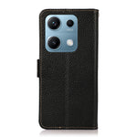 KHAZNEH for Xiaomi Redmi Note 14S 4G Phone Case Genuine Cow Leather Cover RFID Blocking