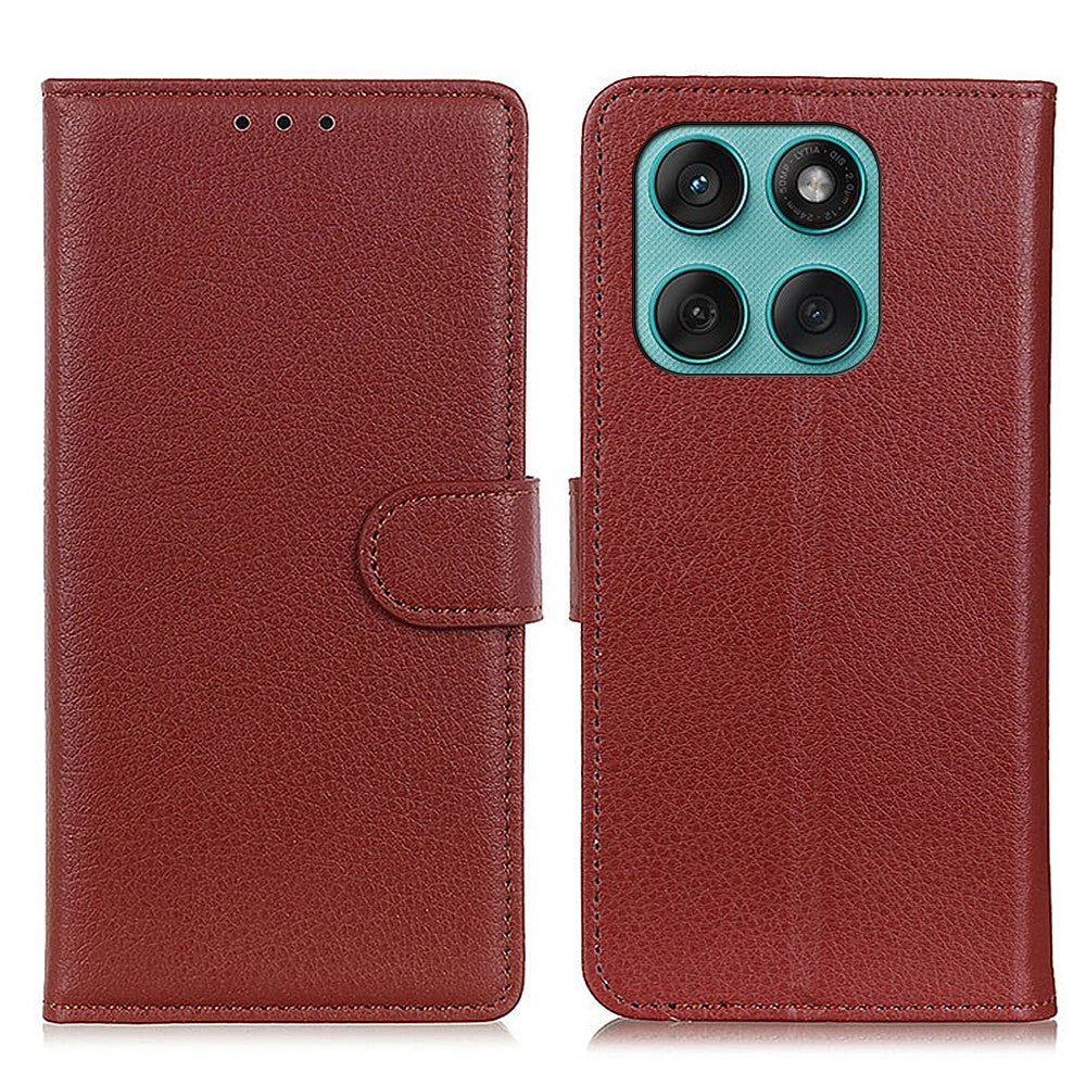 For Motorola Edge 60 5G / 60 Fusion 5G Wallet Case PU Leather Phone Cover Litchi Texture