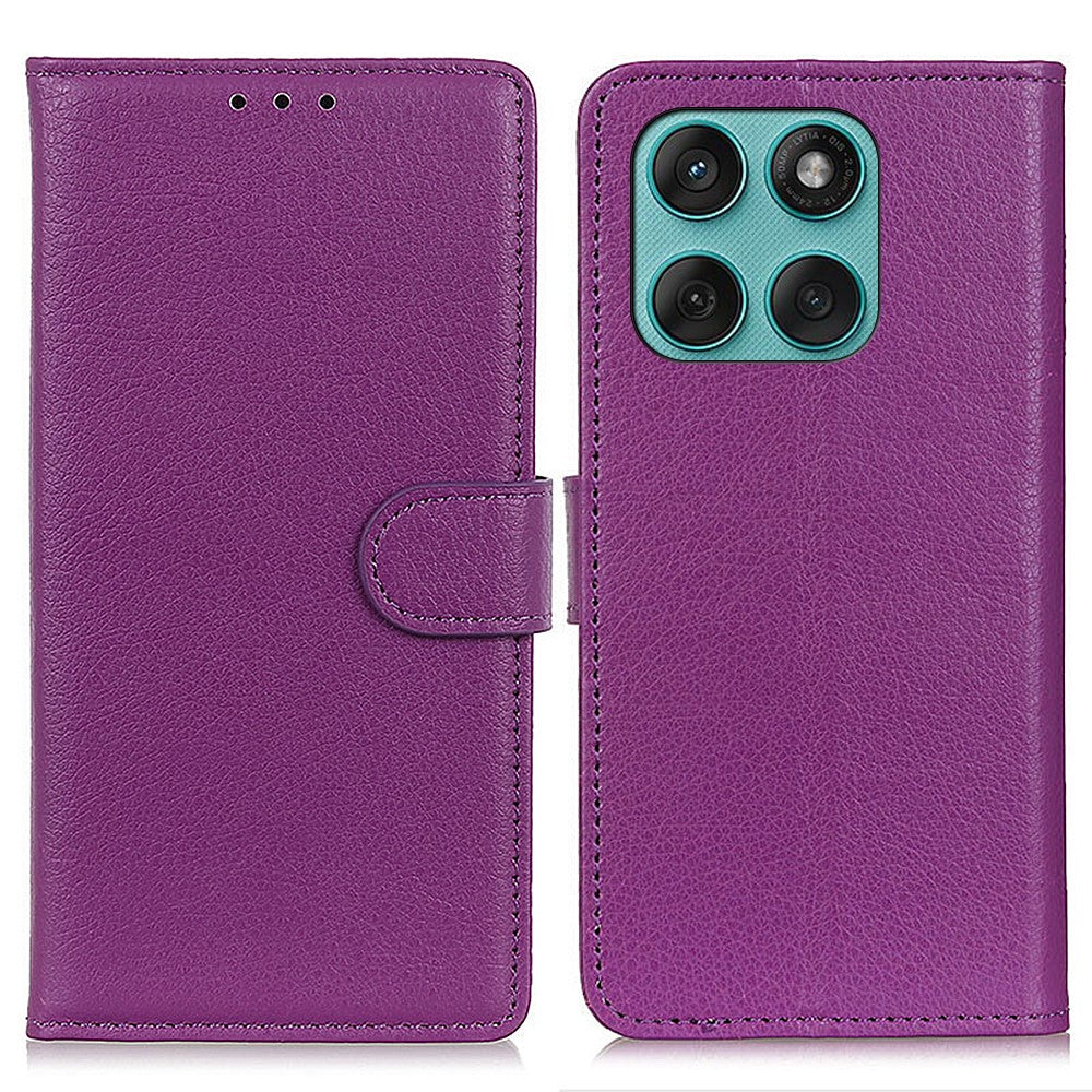 For Motorola Edge 60 5G / 60 Fusion 5G Wallet Case PU Leather Phone Cover Litchi Texture