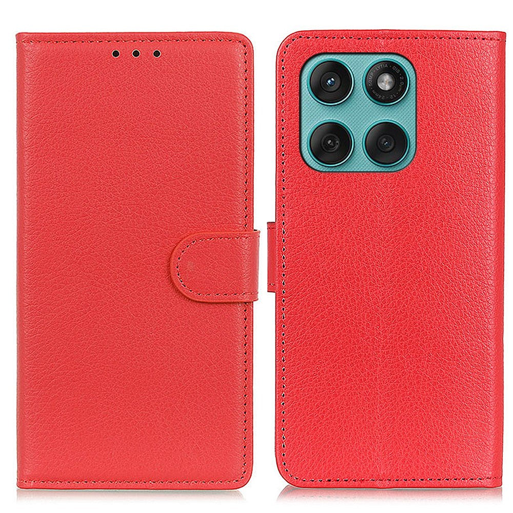 For Motorola Edge 60 5G / 60 Fusion 5G Wallet Case PU Leather Phone Cover Litchi Texture
