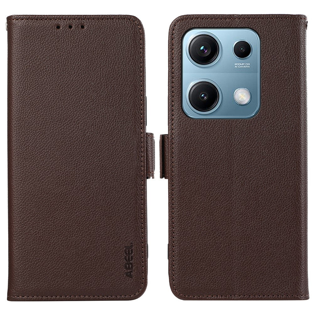 ABEEL For Xiaomi Redmi Note 14S 4G Case Litchi Texture Leather RFID Blocking Phone Cover