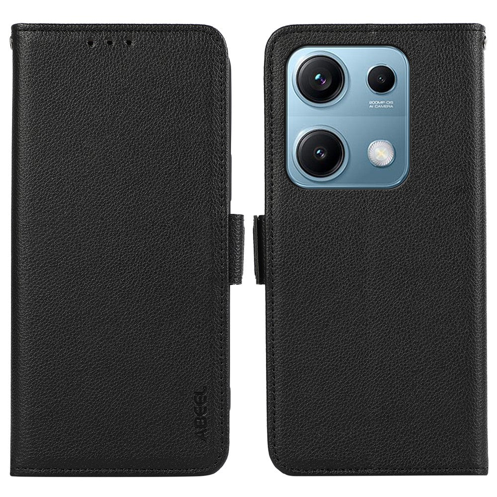 ABEEL For Xiaomi Redmi Note 14S 4G Case Litchi Texture Leather RFID Blocking Phone Cover