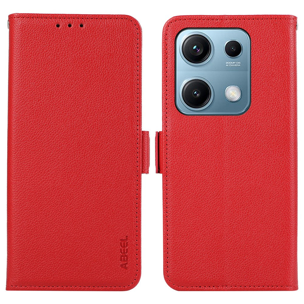 ABEEL For Xiaomi Redmi Note 14S 4G Case Litchi Texture Leather RFID Blocking Phone Cover