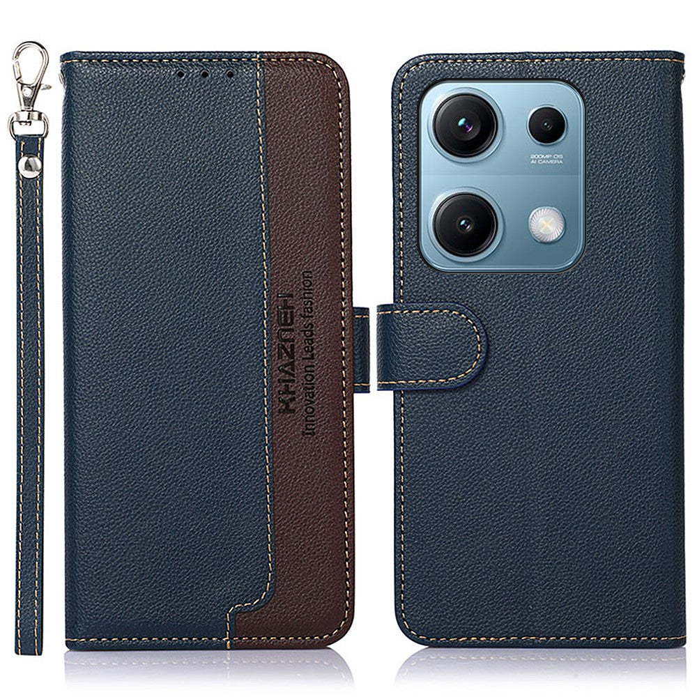 KHAZNEH For Xiaomi Redmi Note 14S 4G Case RFID Blocking Wallet Litchi Texture PU Leather Phone Cover