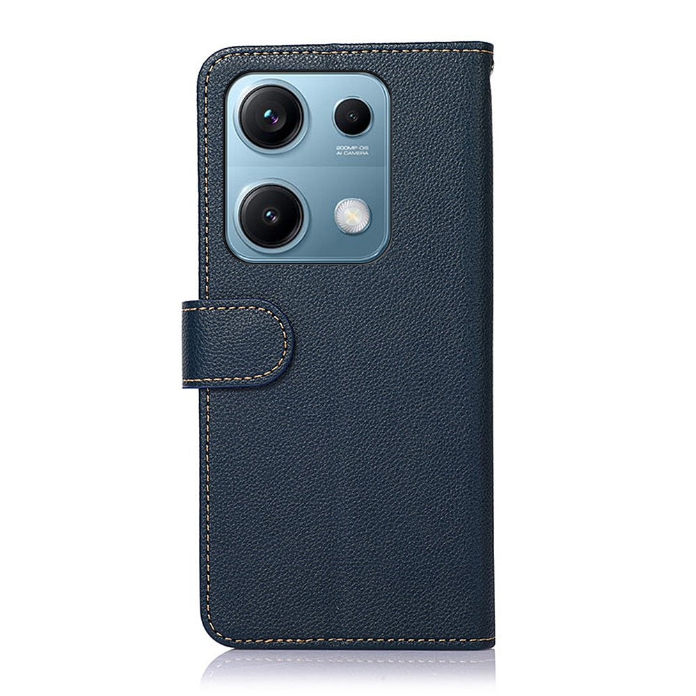 KHAZNEH For Xiaomi Redmi Note 14S 4G Case RFID Blocking Wallet Litchi Texture PU Leather Phone Cover