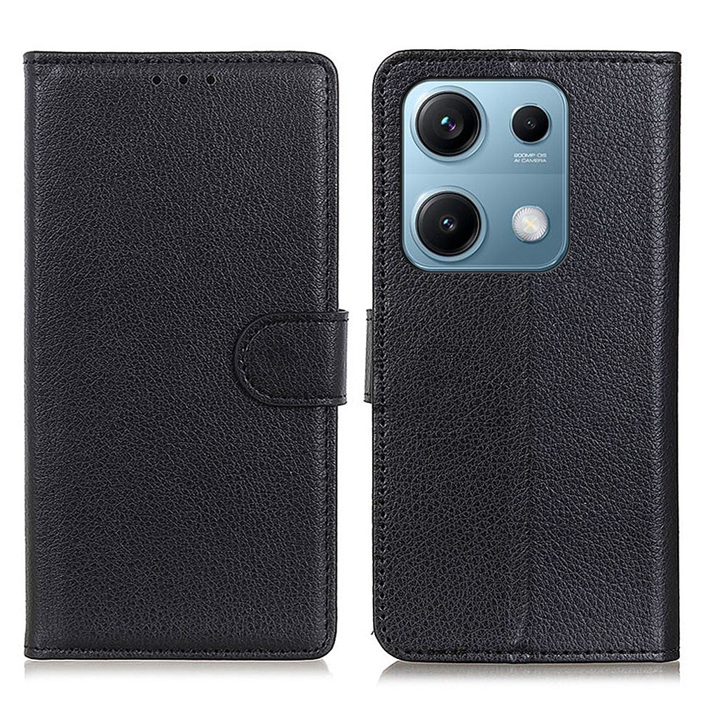 Xiaomi Redmi Note 14S 4G Plånboksfodral PU-läder mobilfodral Litchitextur