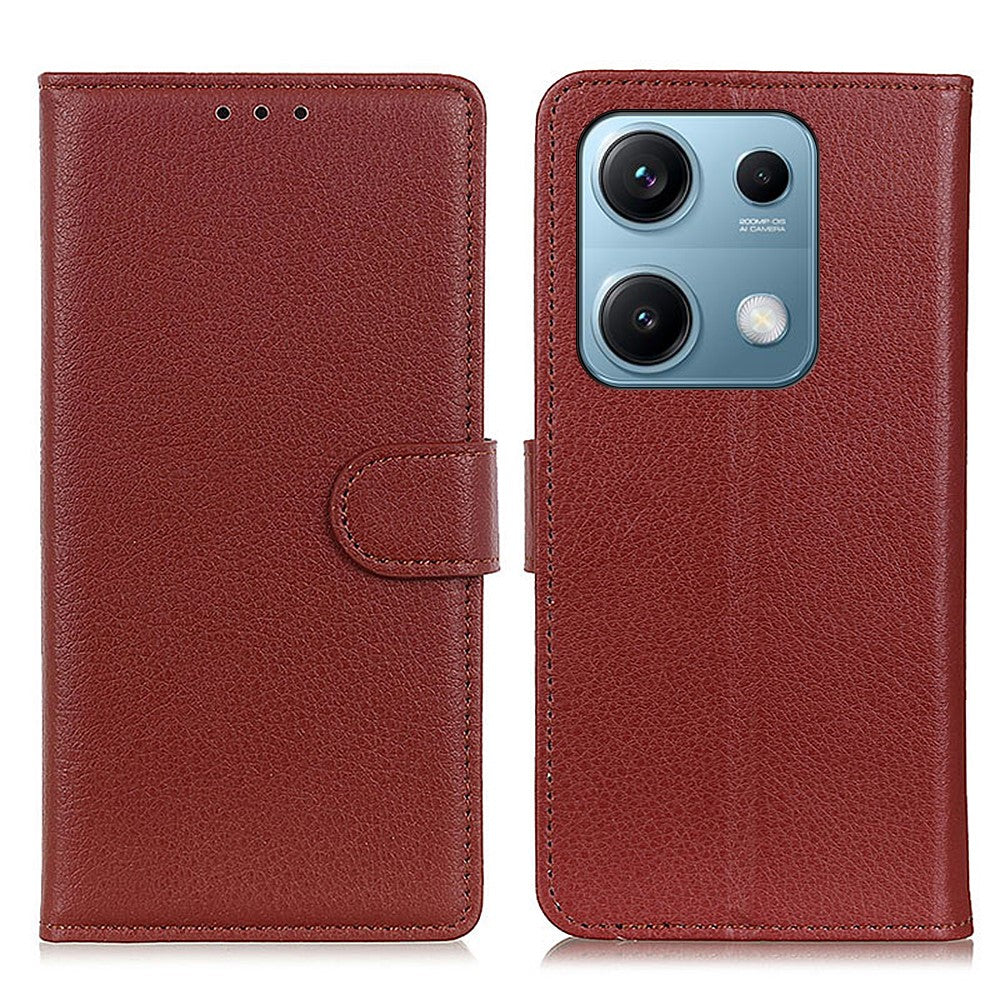 Xiaomi Redmi Note 14S 4G Plånboksfodral PU-läder mobilfodral Litchitextur