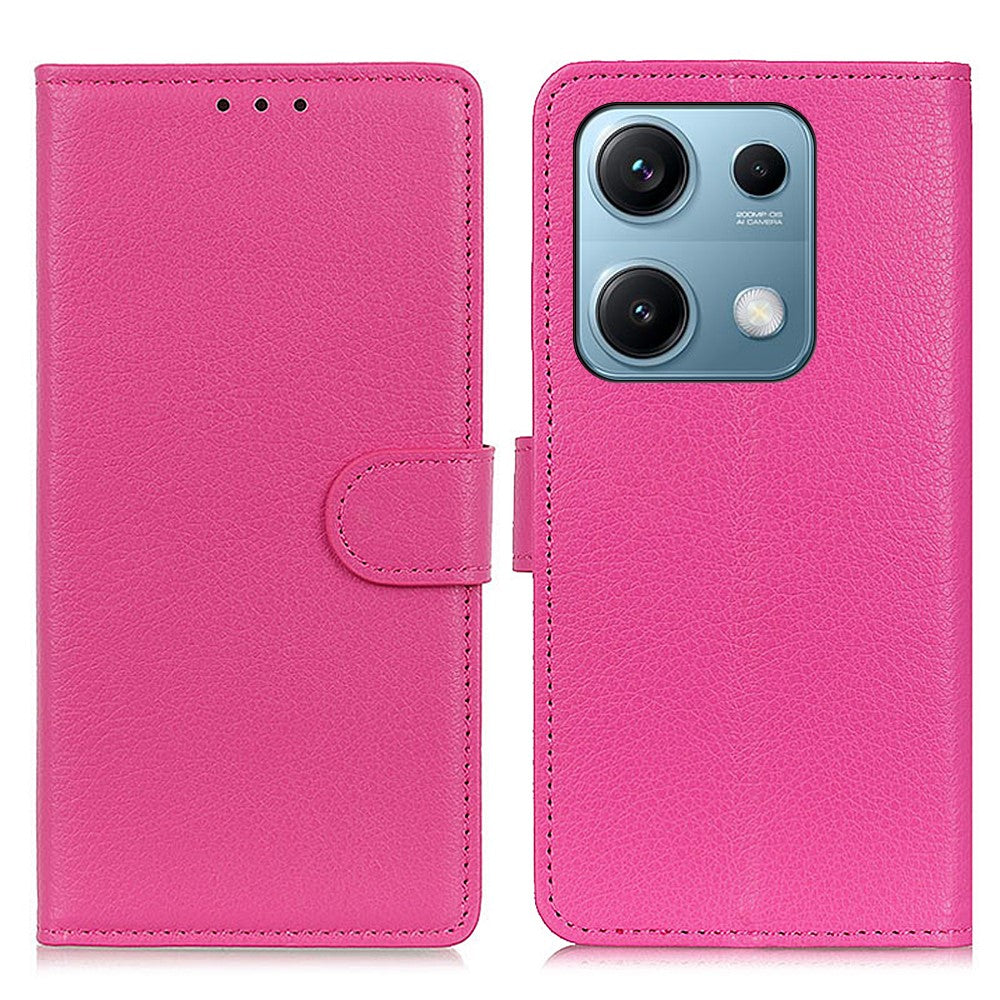 Xiaomi Redmi Note 14S 4G Plånboksfodral PU-läder mobilfodral Litchitextur