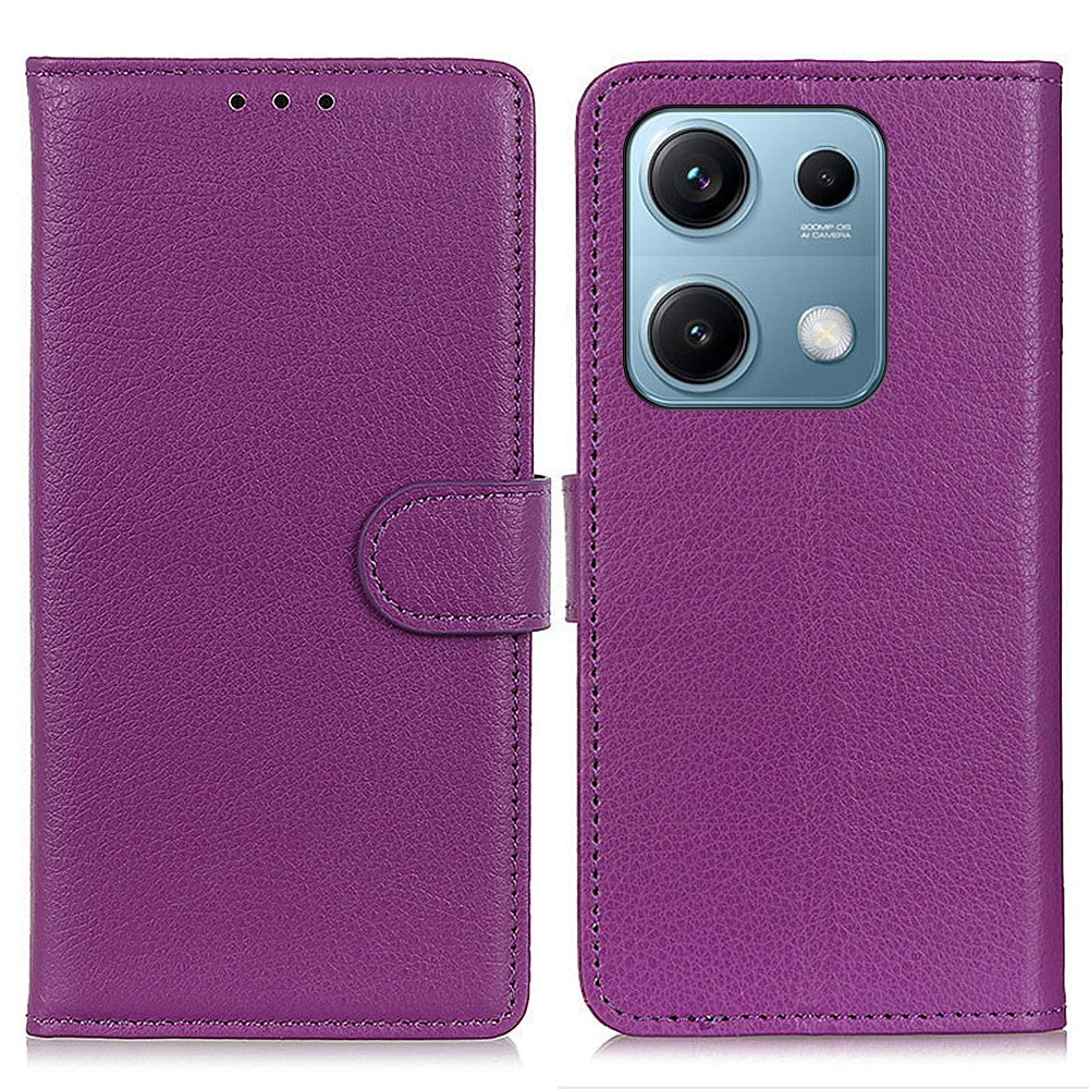 Xiaomi Redmi Note 14S 4G Plånboksfodral PU-läder mobilfodral Litchitextur