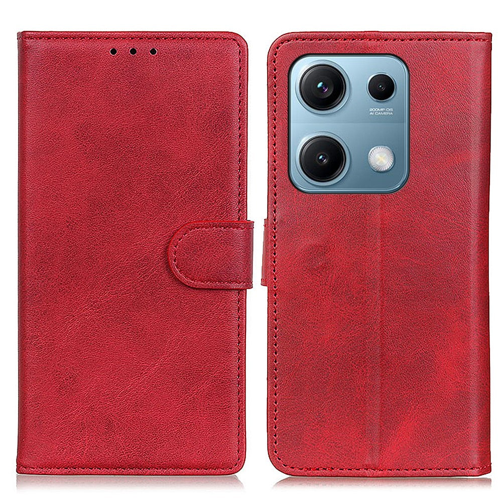 For Xiaomi Redmi Note 14S 4G Case Cowhide Texture Leather Wallet Stand Phone Cover