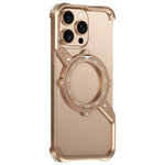 For iPhone 13 Pro Max Magnetic Case with Kickstand Four Corner Airbag Heat Dissipation Metal Phone Cover