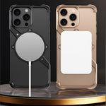 For iPhone 13 Pro Max Magnetic Case with Kickstand Four Corner Airbag Heat Dissipation Metal Phone Cover
