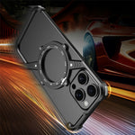 For iPhone 13 Pro Max Magnetic Case with Kickstand Four Corner Airbag Heat Dissipation Metal Phone Cover