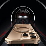 For iPhone 13 Pro Max Magnetic Case with Kickstand Four Corner Airbag Heat Dissipation Metal Phone Cover