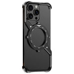 For iPhone 13 Pro Max Magnetic Case with Kickstand Four Corner Airbag Heat Dissipation Metal Phone Cover