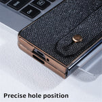 For Samsung Galaxy Z Fold5 5G Case Electroplating Glitter PC Phone Cover with Screen Film Strap kickstand Ring Holder