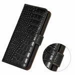 For Xiaomi Redmi Note 14S 4G Case Crocodile Texture Genuine Cow Leather Phone Wallet Cover
