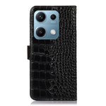 For Xiaomi Redmi Note 14S 4G Case Crocodile Texture Genuine Cow Leather Phone Wallet Cover