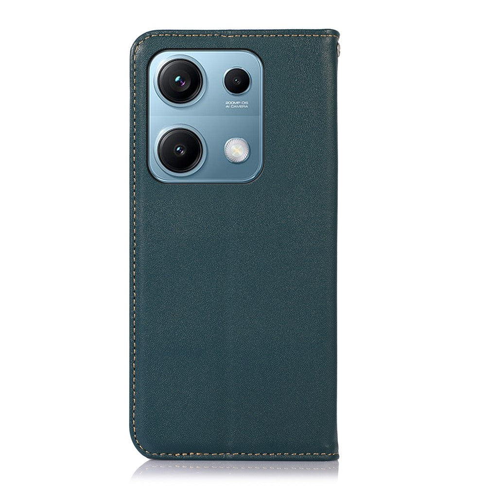 KHAZNEH For Xiaomi Redmi Note 14S 4G Case Wallet Genuine Cow Leather Phone Cover Nappa Texture