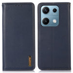 KHAZNEH For Xiaomi Redmi Note 14S 4G Case Wallet Genuine Cow Leather Phone Cover Nappa Texture