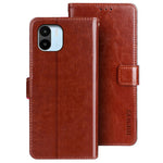 IDEWEI for Xiaomi Redmi A1 4G / A2 4G Full Protection Phone Case Foldable Stand Crazy Horse Textured Cell Phone Cover with Wallet