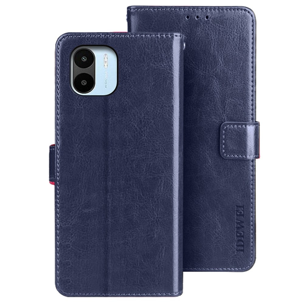 IDEWEI for Xiaomi Redmi A1 4G / A2 4G Full Protection Phone Case Foldable Stand Crazy Horse Textured Cell Phone Cover with Wallet