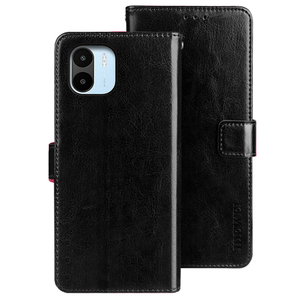 IDEWEI for Xiaomi Redmi A1 4G / A2 4G Full Protection Phone Case Foldable Stand Crazy Horse Textured Cell Phone Cover with Wallet
