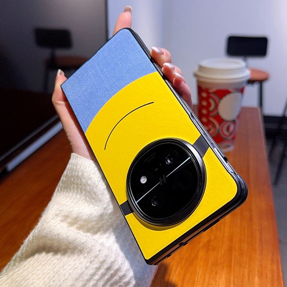 For Oppo Find N5 5G Case Big Eye Yellow Creative Design Leather + PC Phone Cover