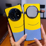 For Oppo Find N5 5G Case Big Eye Yellow Creative Design Leather + PC Phone Cover