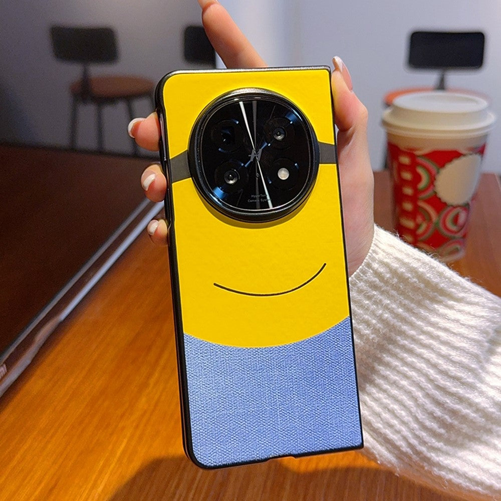 For Oppo Find N5 5G Case Big Eye Yellow Creative Design Leather + PC Phone Cover
