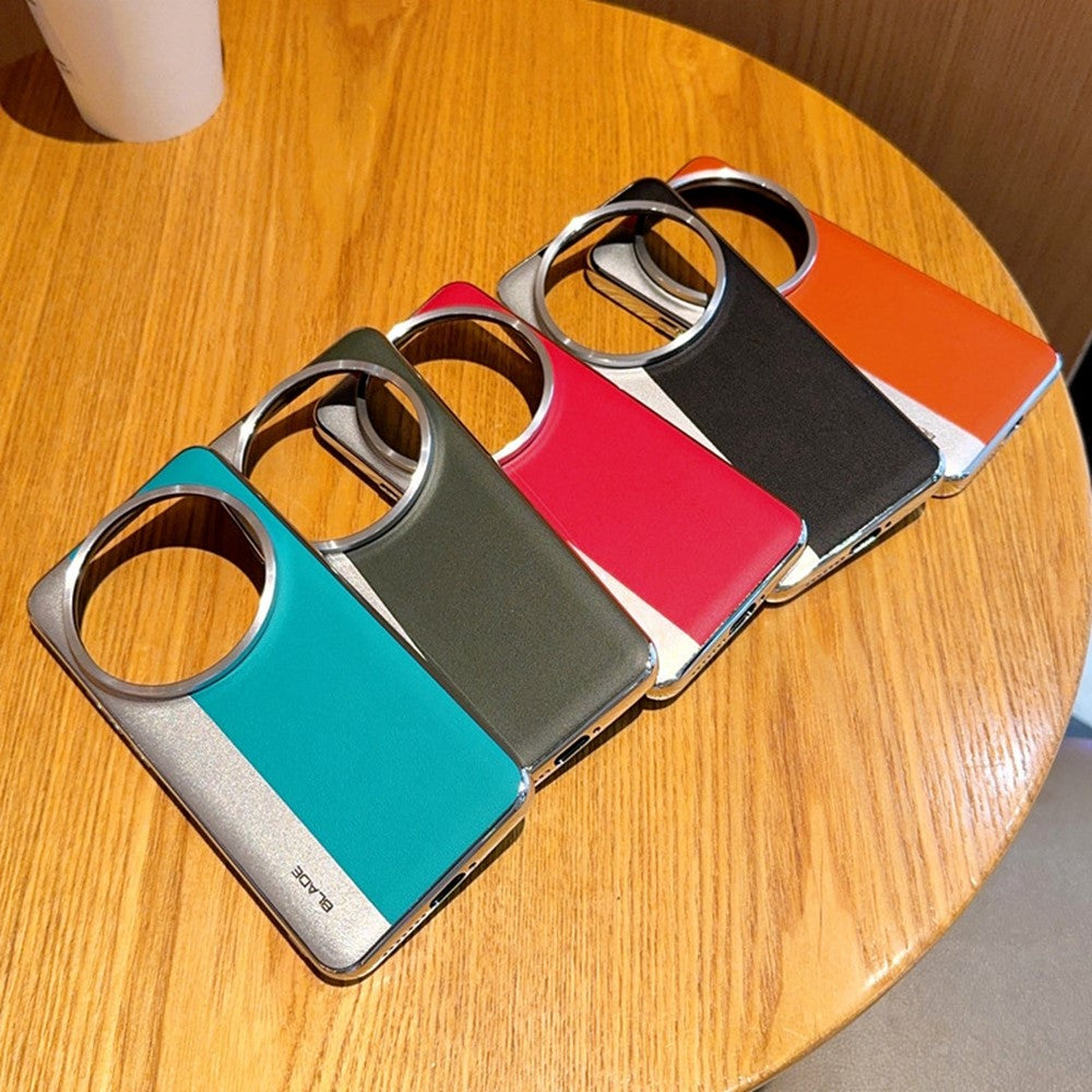 For Xiaomi 15 Ultra Case Splicing PU Leather + TPU Electroplated Phone Cover