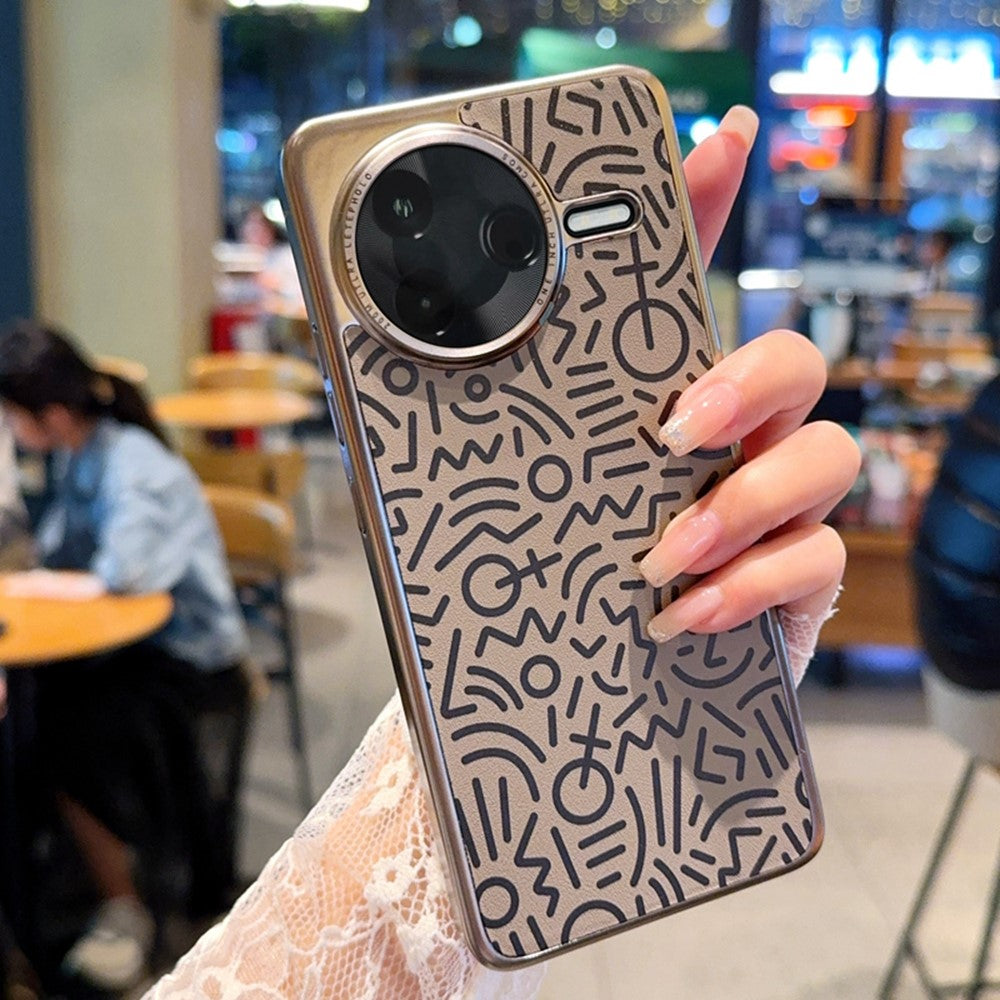 For Xiaomi Redmi K80 5G / Poco F7 Pro 5G Case Creative Doodle Leather Electroplated Phone Back Cover