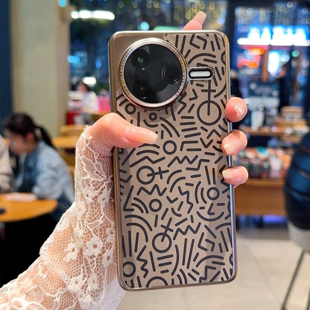 For Xiaomi Redmi K80 5G / Poco F7 Pro 5G Case Creative Doodle Leather Electroplated Phone Back Cover