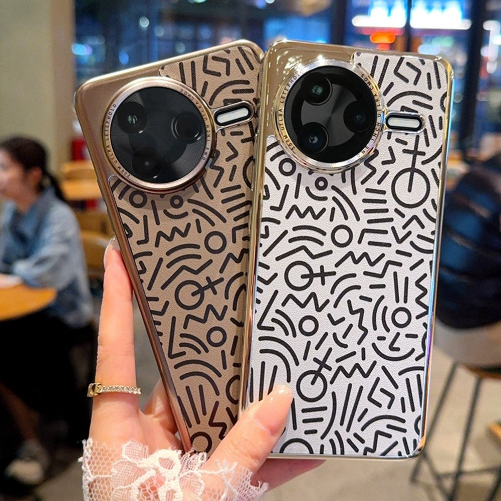 For Xiaomi Redmi K80 5G / Poco F7 Pro 5G Case Creative Doodle Leather Electroplated Phone Back Cover