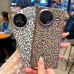 For Xiaomi Redmi K80 5G / Poco F7 Pro 5G Case Creative Doodle Leather Electroplated Phone Back Cover