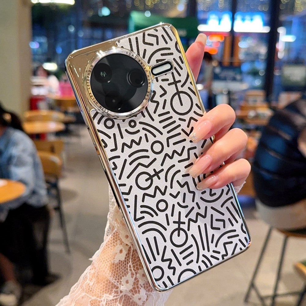 For Xiaomi Redmi K80 5G / Poco F7 Pro 5G Case Creative Doodle Leather Electroplated Phone Back Cover