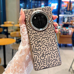 For Honor Magic7 Lite 5G / X9c 5G / X60 Pro 5G Case Creative Doodle Leather Electroplated Phone Back Cover