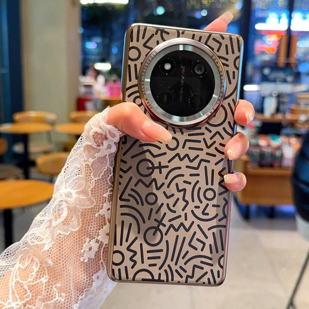 For Honor Magic7 Lite 5G / X9c 5G / X60 Pro 5G Case Creative Doodle Leather Electroplated Phone Back Cover