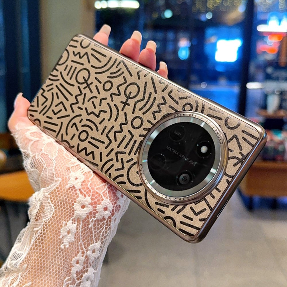 For Honor Magic7 Lite 5G / X9c 5G / X60 Pro 5G Case Creative Doodle Leather Electroplated Phone Back Cover
