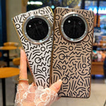 For Honor Magic7 Lite 5G / X9c 5G / X60 Pro 5G Case Creative Doodle Leather Electroplated Phone Back Cover
