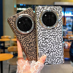 For Honor Magic7 Lite 5G / X9c 5G / X60 Pro 5G Case Creative Doodle Leather Electroplated Phone Back Cover