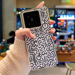 For Xiaomi 15 Case Creative Doodle Leather Electroplated Phone Back Cover